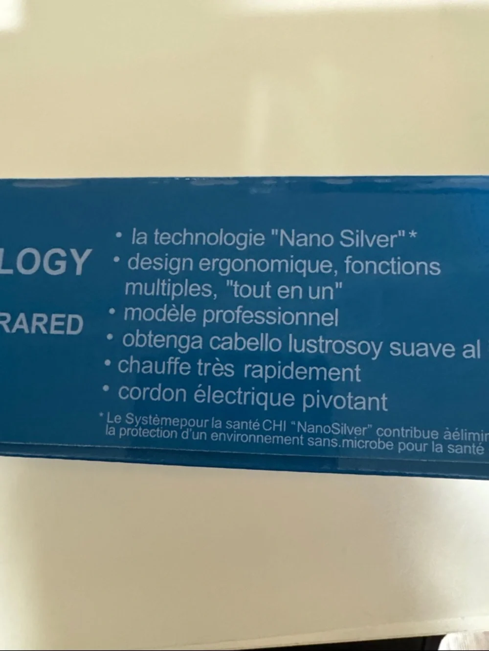 NIB CHI Nano Silver Ceramic Hairstyling Iron Blue GF1001N